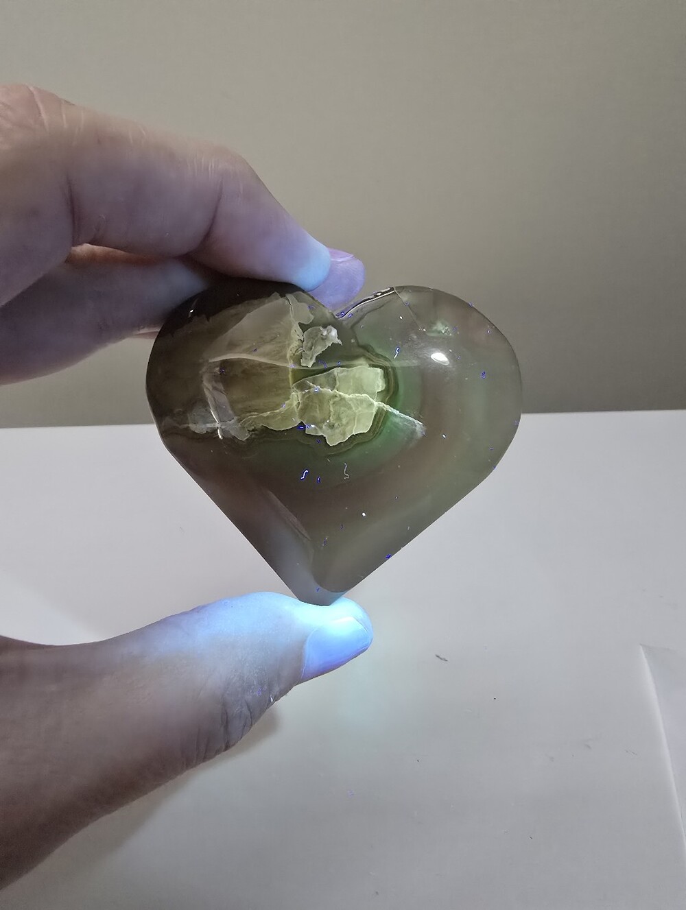 Volcano Agate Crystal Heart #F
